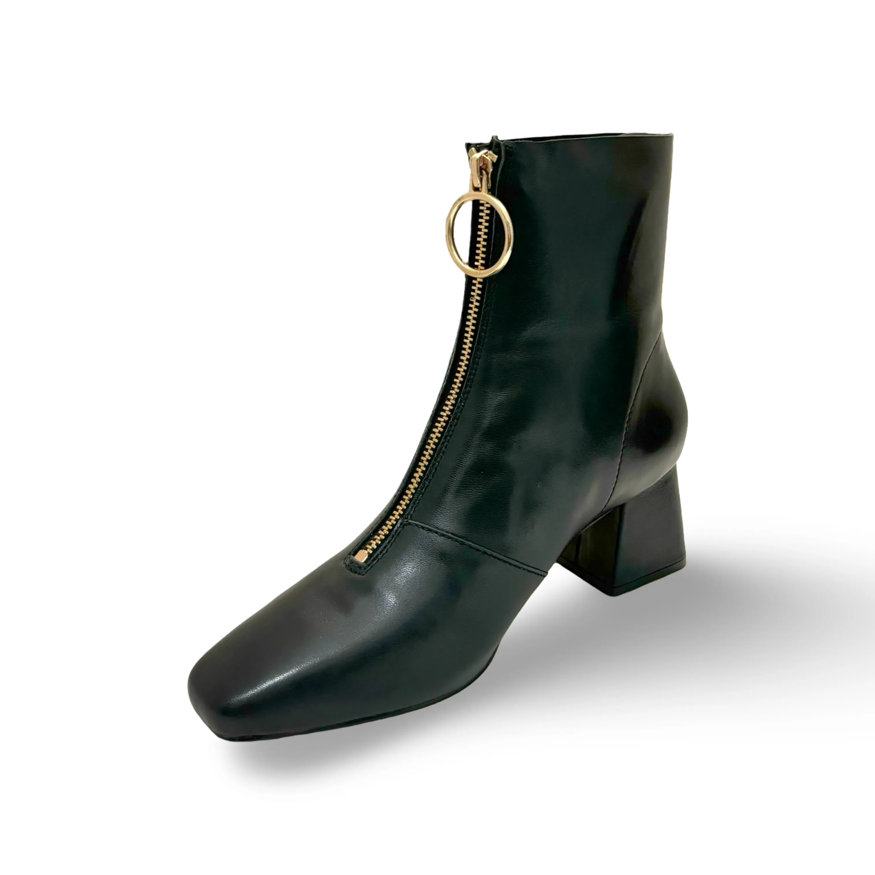 Vella Black Front Zipper Boot