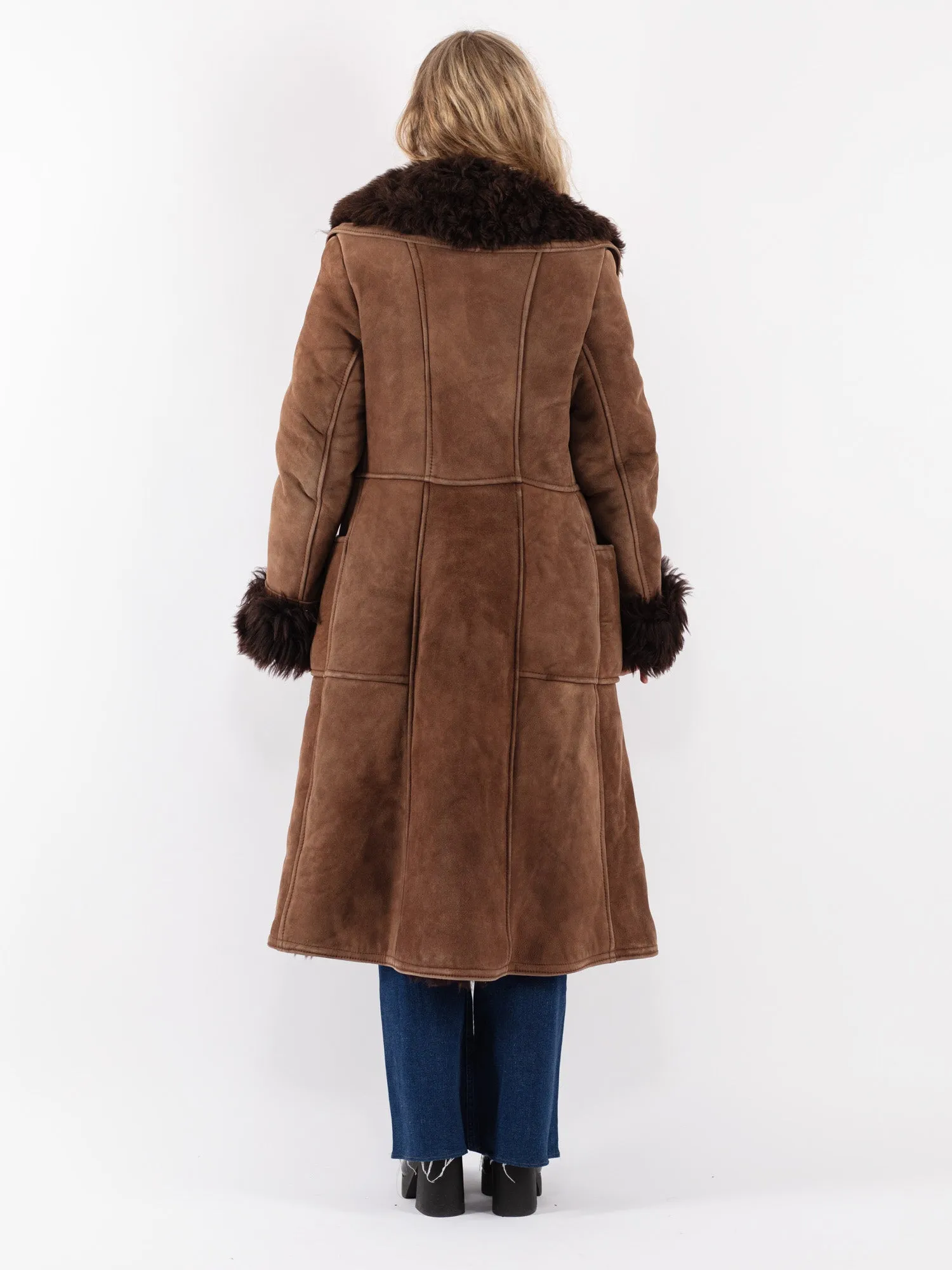 Vintage 70's Penny Lane Sheepskin Coat in Brown