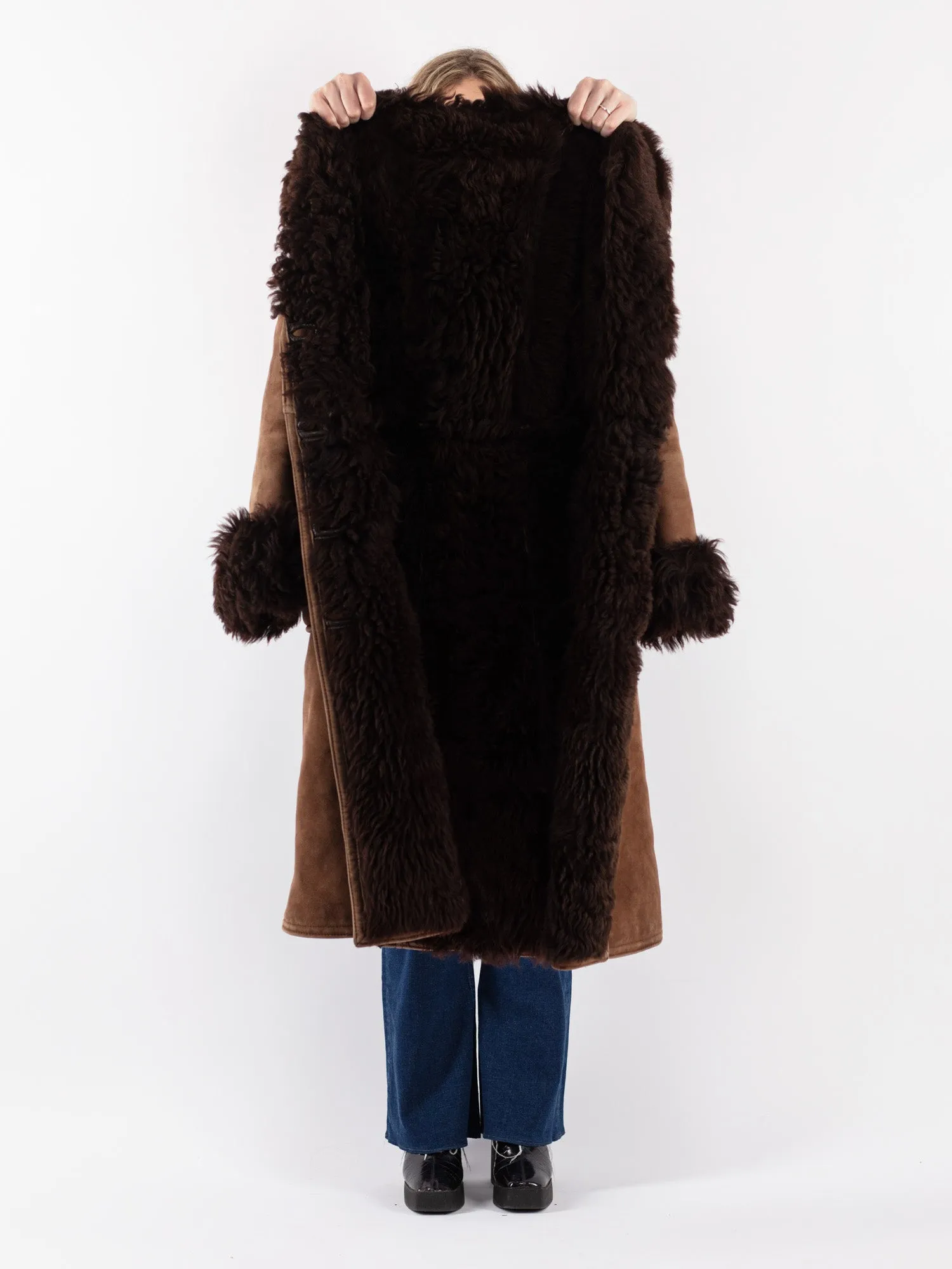 Vintage 70's Penny Lane Sheepskin Coat in Brown