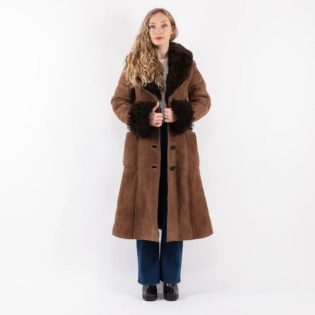 Vintage 70's Penny Lane Sheepskin Coat in Brown