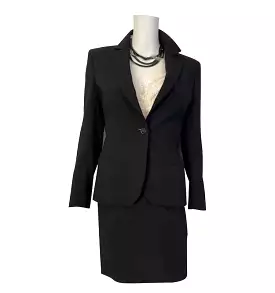 Vintage Chanel Boutique 98P, 1998 Fall Black Skirt Suit FR 38