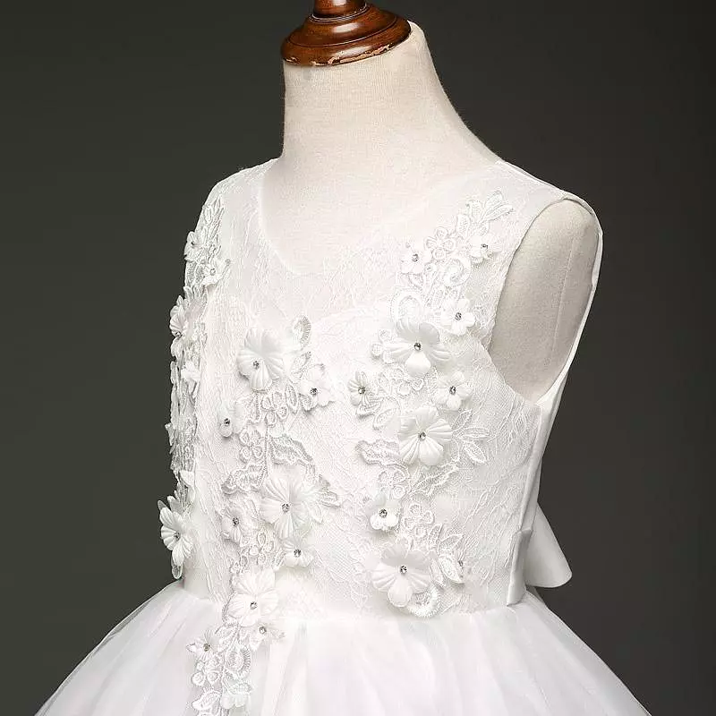 White Baptism Wedding Dress For Girls