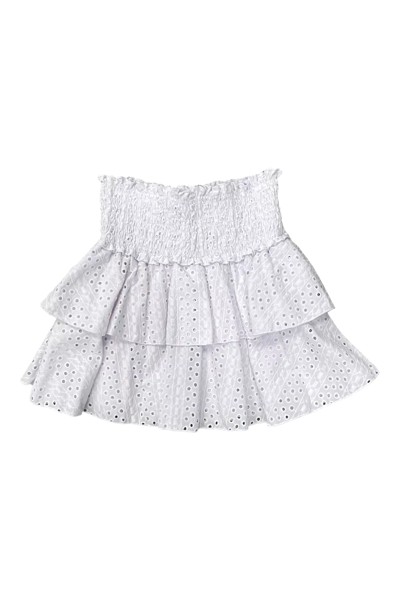 White Eyelet Ruffle Skirt