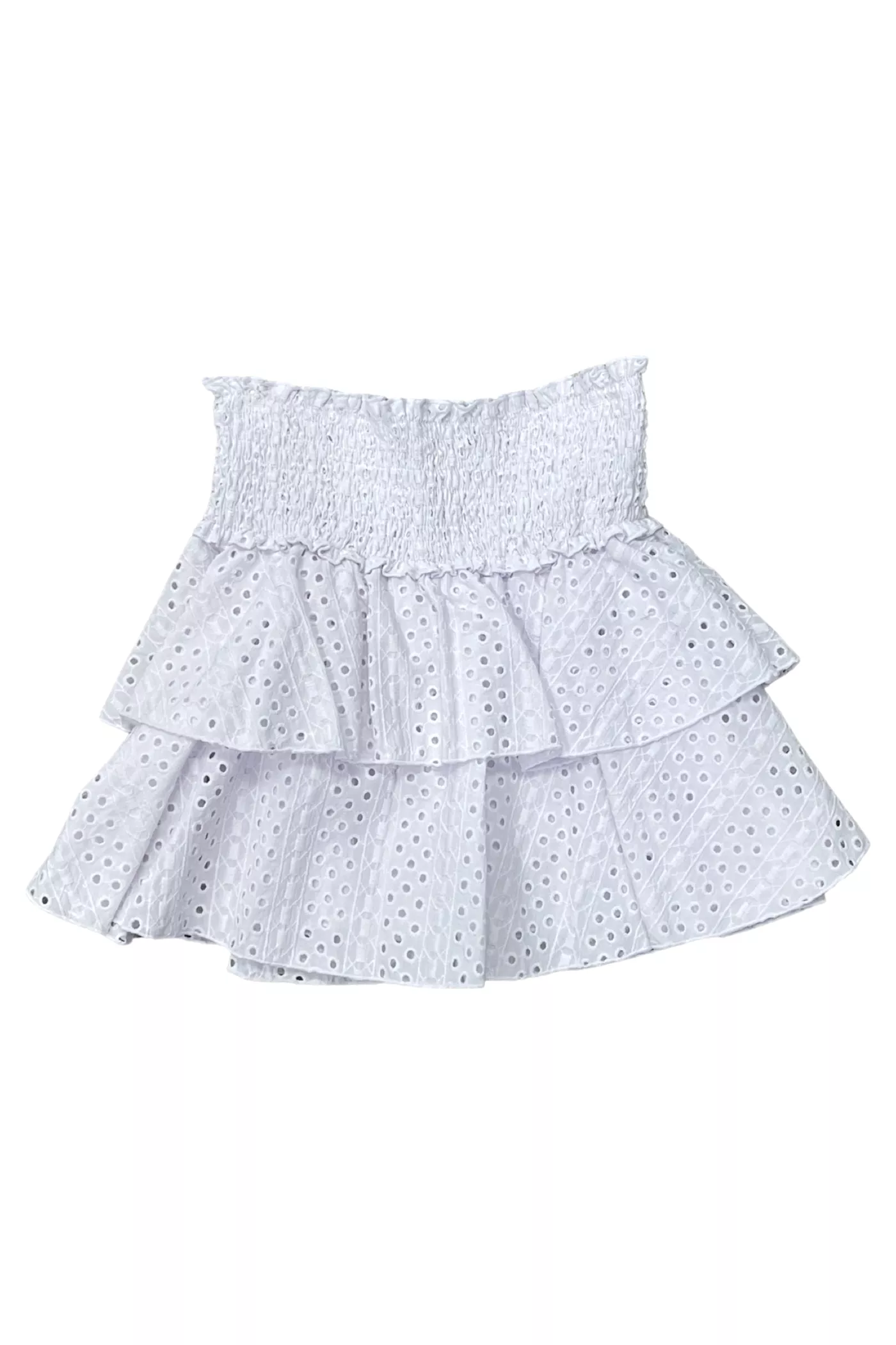 White Eyelet Ruffle Skirt