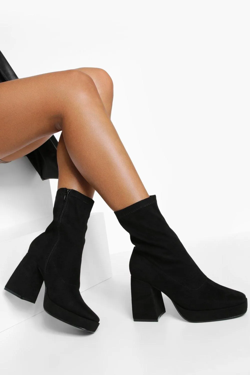 Wide Width Platform Sock Boot