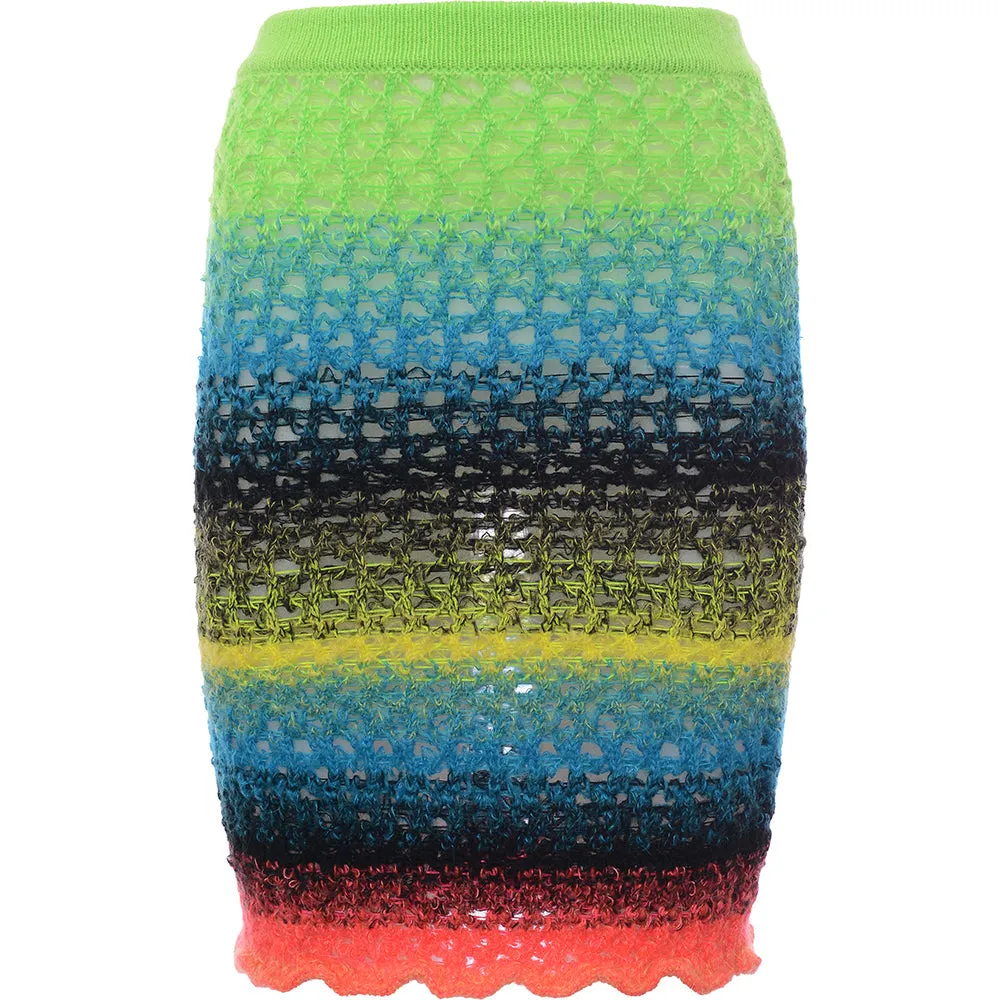 Womens AGR Lace Mohair Mini Skirt in Multicoloured