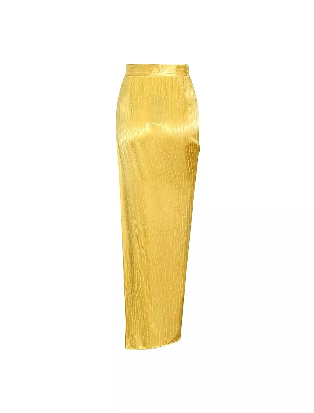 Yellow High Slit Asymmetrical Long Skirt