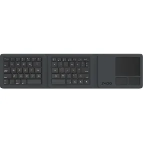 Zagg Tri-Fold Universal Bluetooth Keyboard with Touchpad Black Laptops Tablets Phones